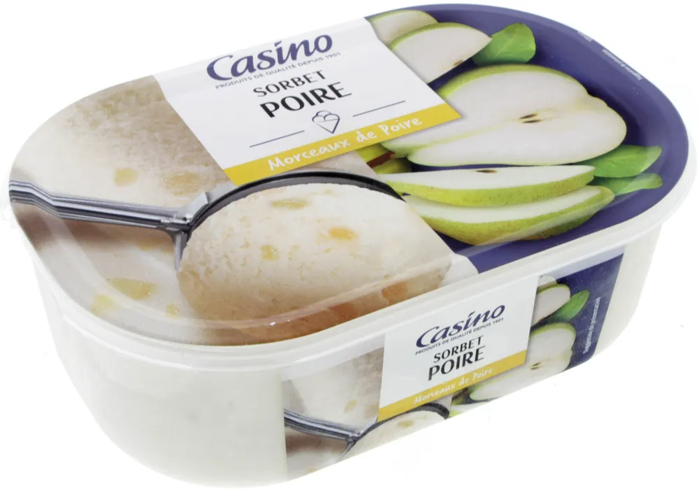 Sorbet poire avec morceaux de poire