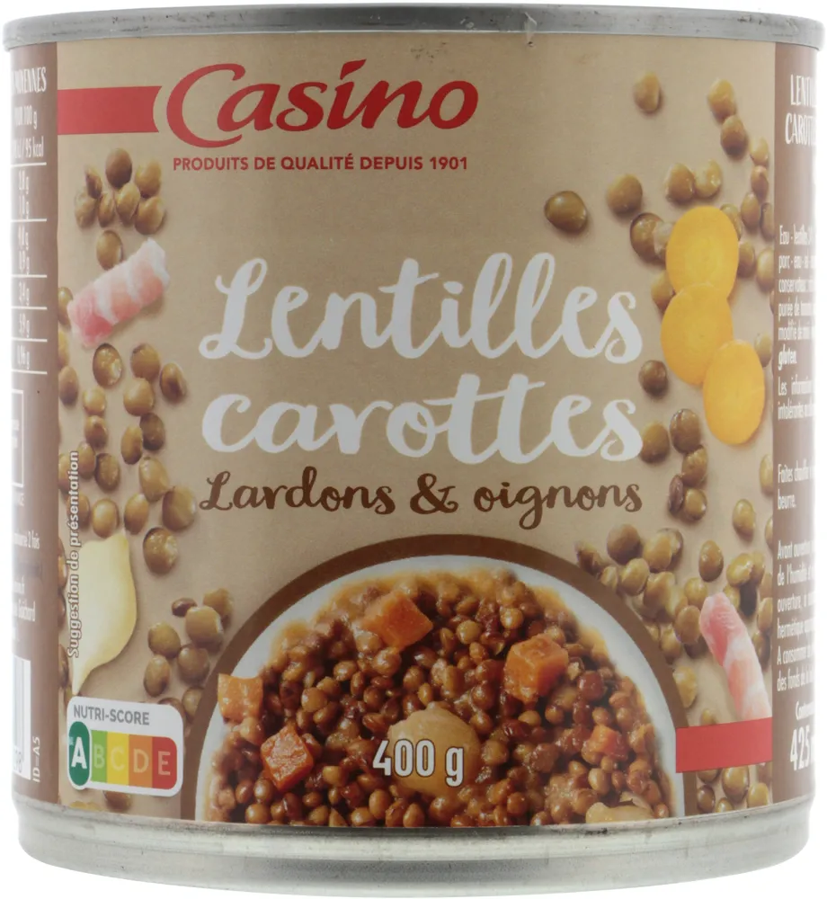 Lentilles Carottes Lardons Oignons