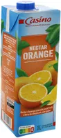 Nectar Orange à base de jus concentré. Teneur en fruits : 55% minimum