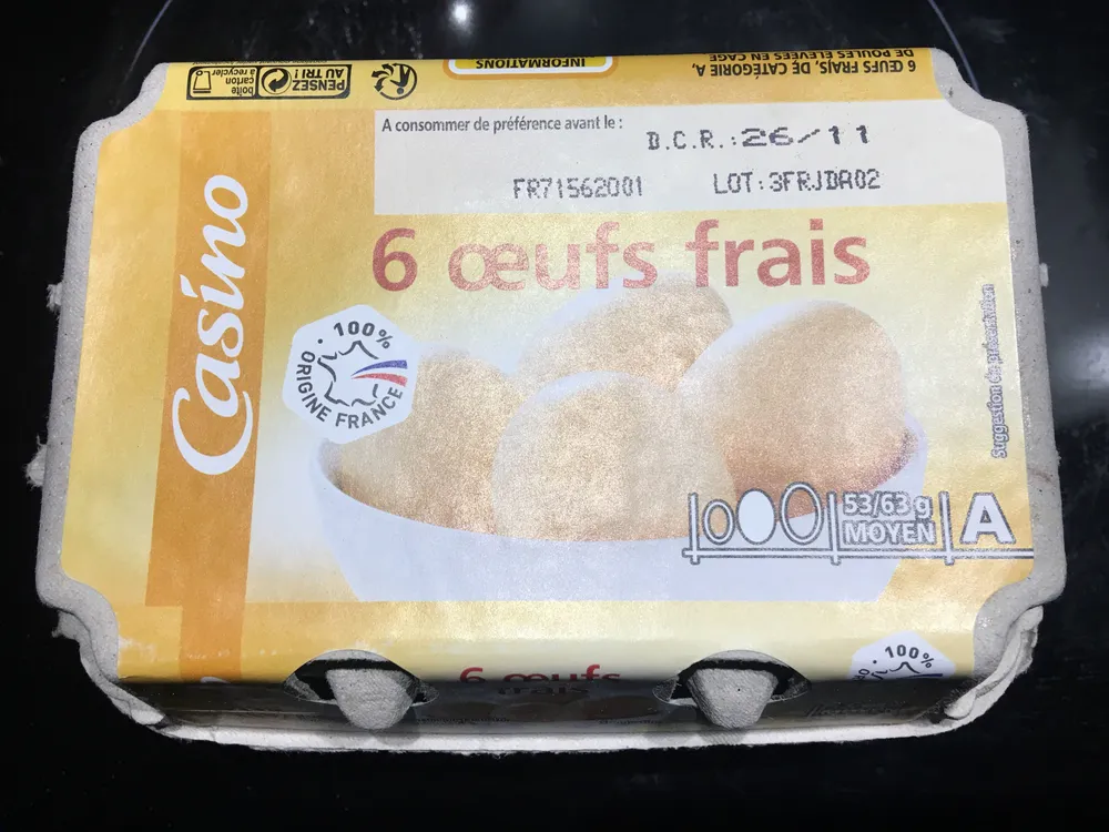 6 Oeufs frais - moyen