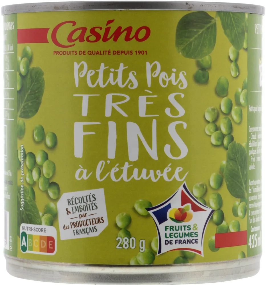Petits pois à l'étuvée très fins
