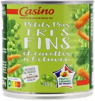 Petits pois très fins et jeunes carottes à l'étuvée
