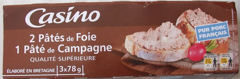 2 Pâtés de foie - 1 Pâté de campagne
