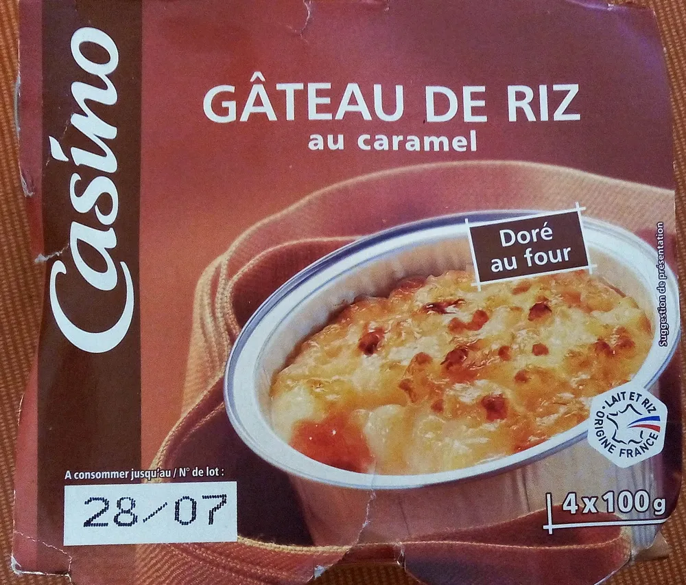 Gâteau de riz sur lit de caramel Doré au four