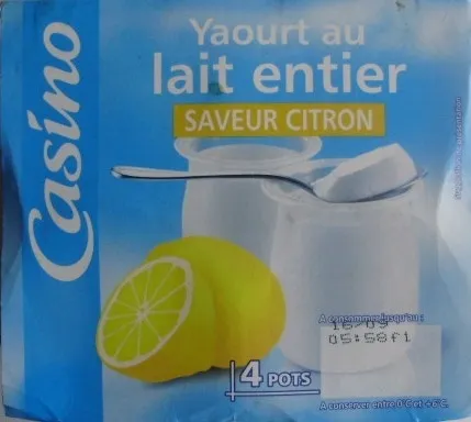 Yaourt au lait entier Saveur Citron
