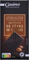 Chocolat noir dégustation éclats de fèves de cacao