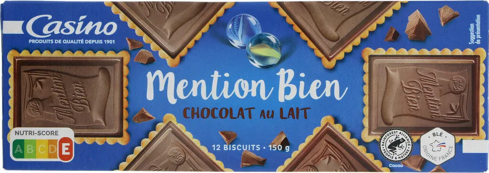 Biscuits Mention Bien Chocolat au lait
