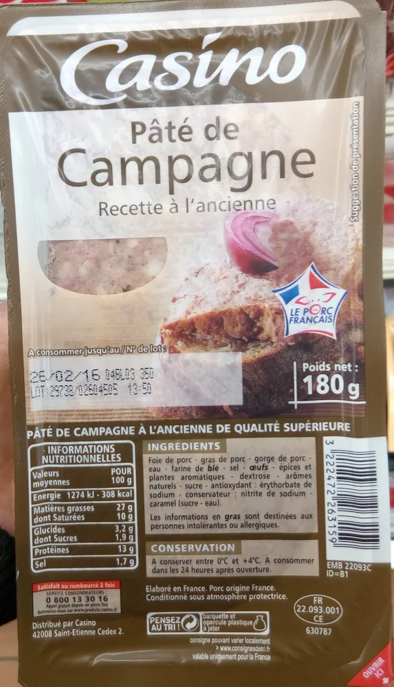 Paté de campagne recette à l'ancienne