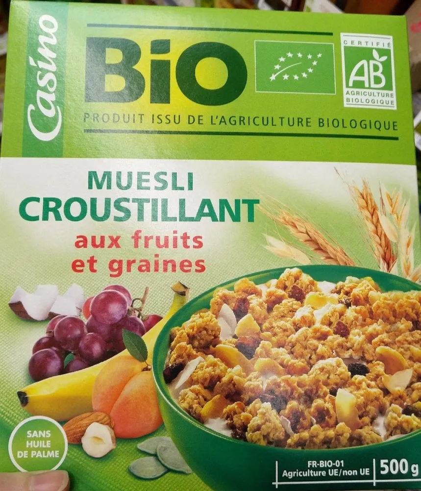Muesli croustillant fruits et graines