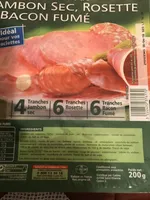 Assortiment de jambon sec, rosette et bacon fume