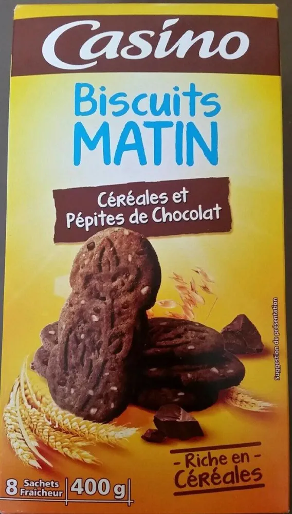 Biscuits Matin Céréales et pépites de chocolat