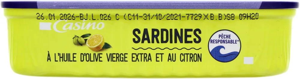 Sardines à l'huile d'olive vierge extra et au citron