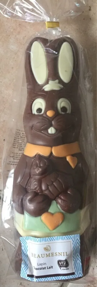 Lapin au chocolat au lait décoré