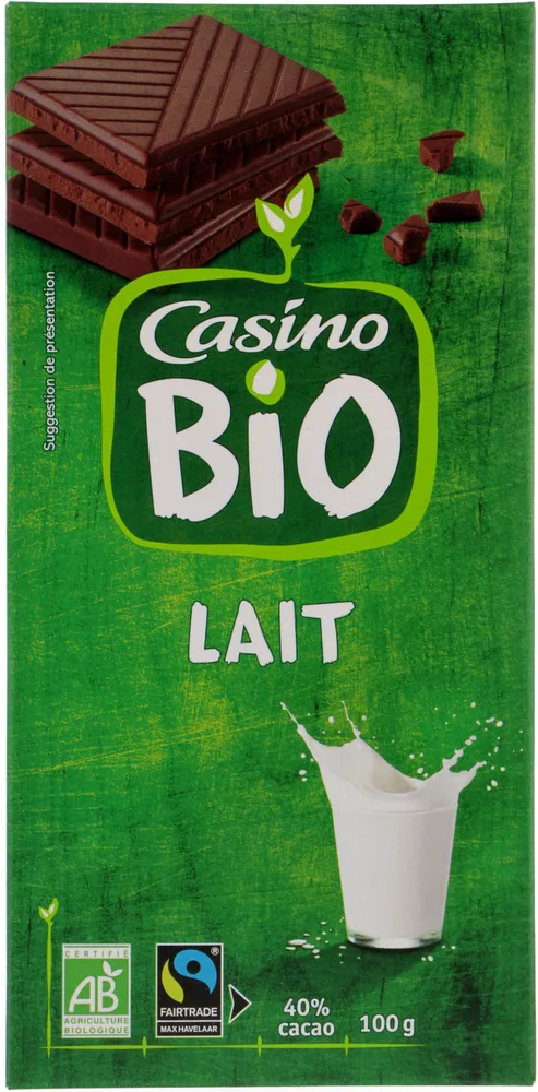 Chocolat lait dégustation bio
