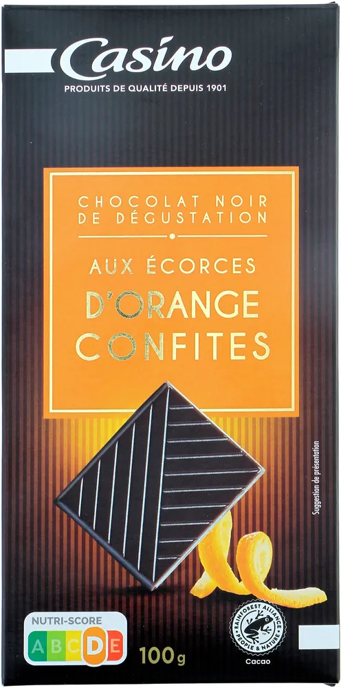 Noir dégustation aux écorces d'oranges confites