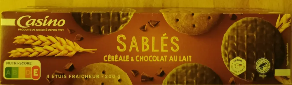 Sablés Céréales et chocolat au lait