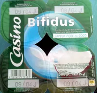Lait fermenté au Bifidus* saveur noix de coco