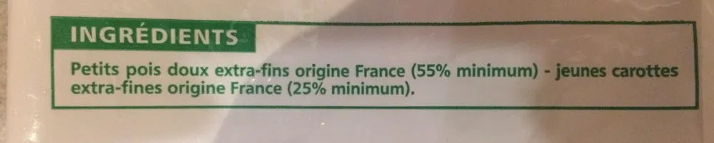 Petits pois jeunes carottes extrafines