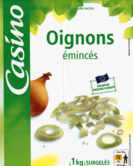 Oignons Emincés Casino 1Kg (surgelés) 1 Kilo