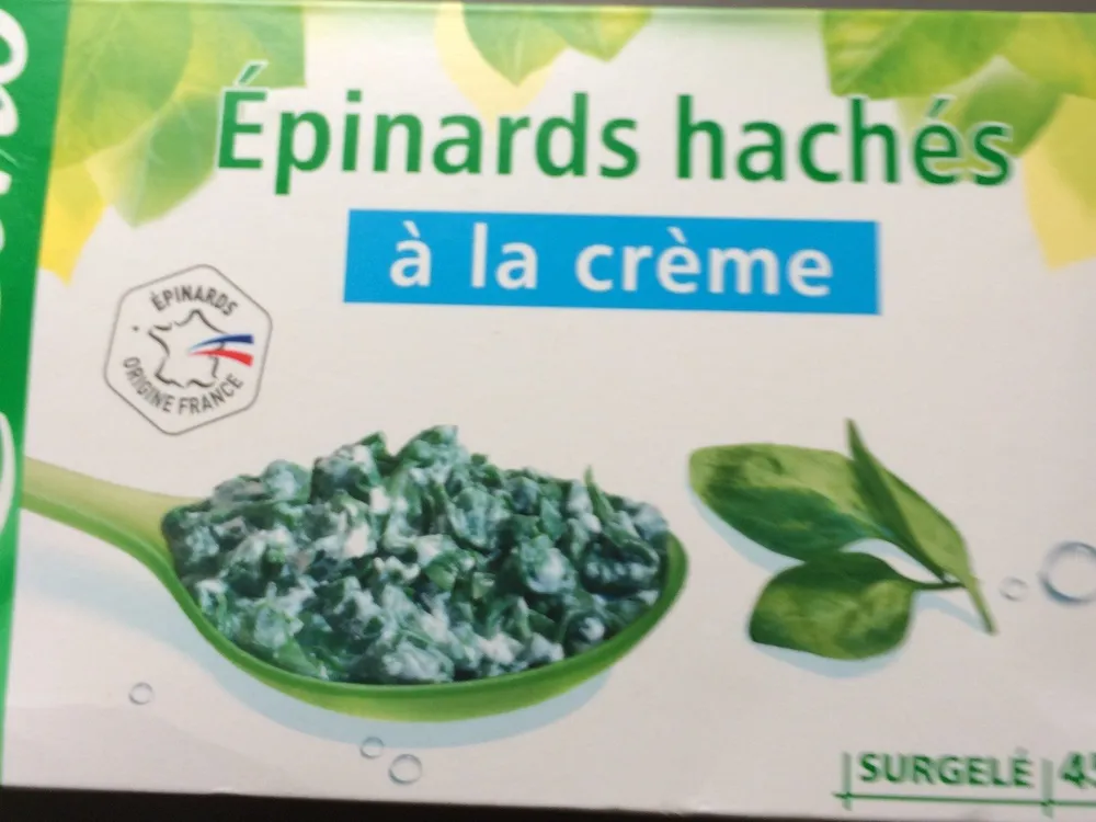 Epinards hachés à la crème