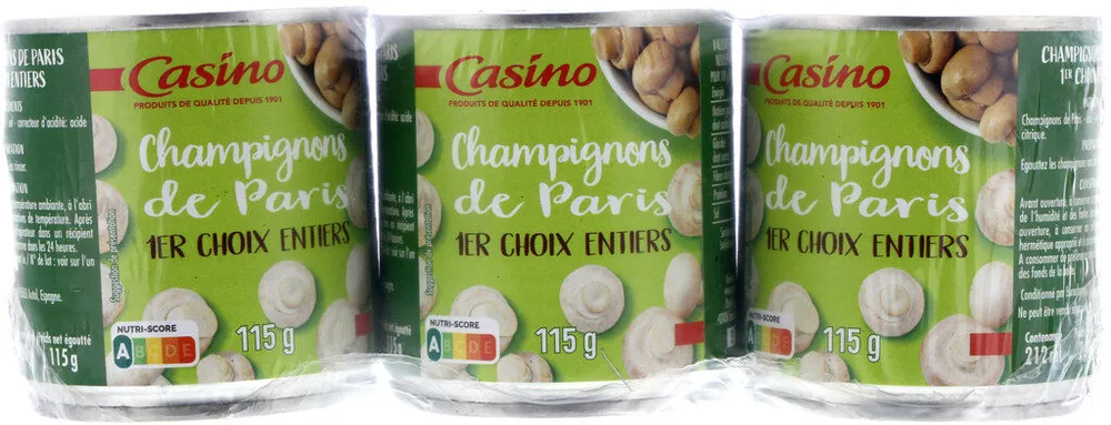 Champignons de Paris 1er choix entiers