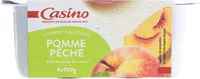 Compote Allégée Pommes Pêches 30% de sucres en moins