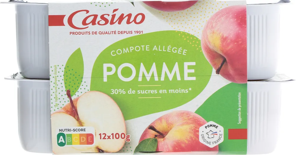 Compote Allégée Pommes 30% de sucres en moins