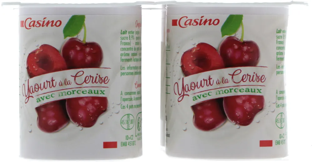 Yaourt a la cerise avec morceaux