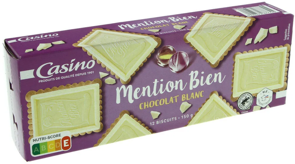 Biscuit Mention Bien Chocolat Blanc