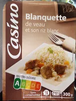 Blanquette de veau et son riz blanc
