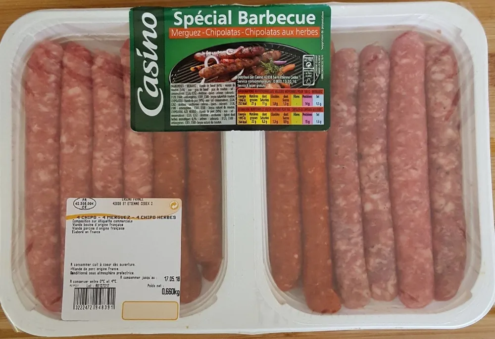 Spécial Barbecue Merguez-Chipolatas-Chipolatas aux herbes