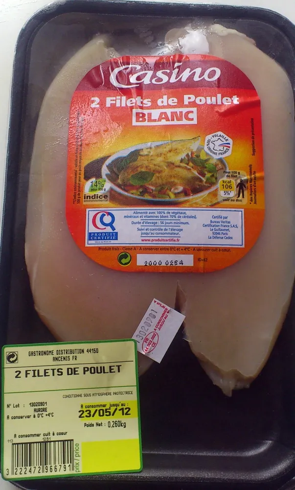 Filets de poulets, blanc