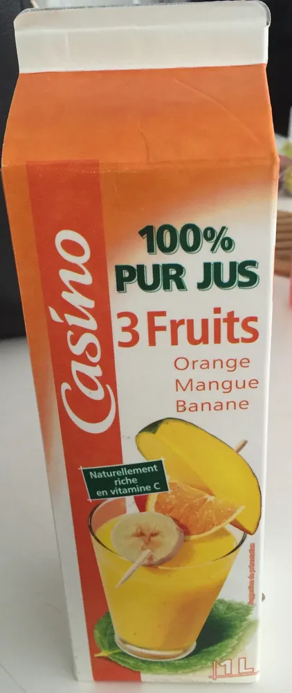 100% Pur jus 3 fruits