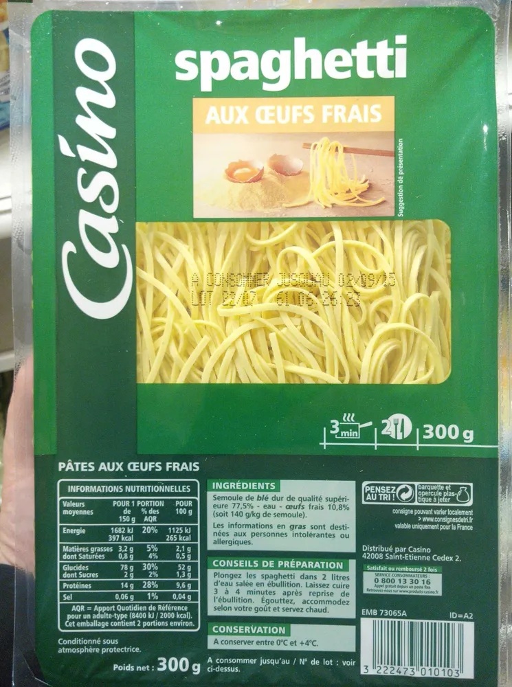 Spaghetti aux oeufs frais