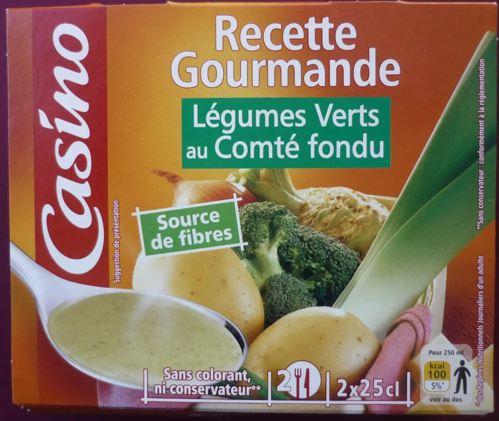 Recette gourmande Légumes verts au Comté fondu