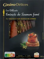 Emincés de saumon fumé à l'aneth et aux zestes de citron
