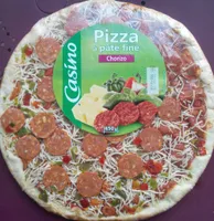 Pizza à pâte fine chorizo