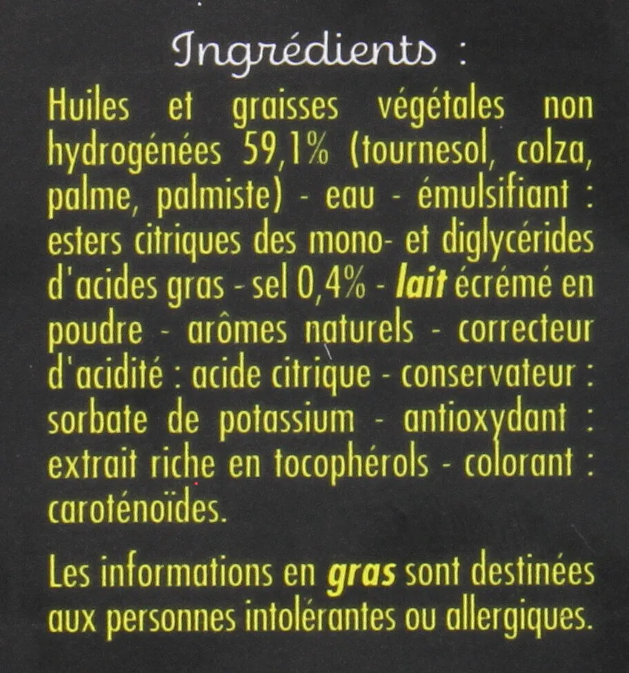 Tartine et Cuisine - 60% de matières grasses
