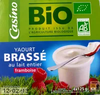 Yaourt brassé au lait entier framboise