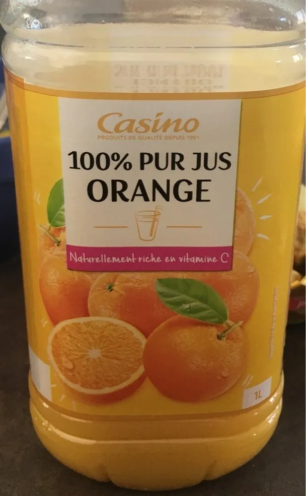 100% Pur Jus Orange Naturellement riche en vitamine C
