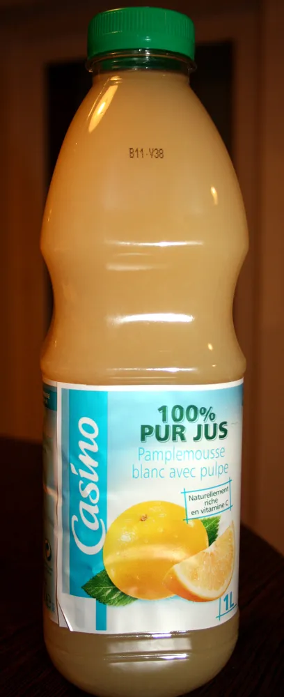 100 % Pur Jus Pamplemousse Blanc avec pulpe