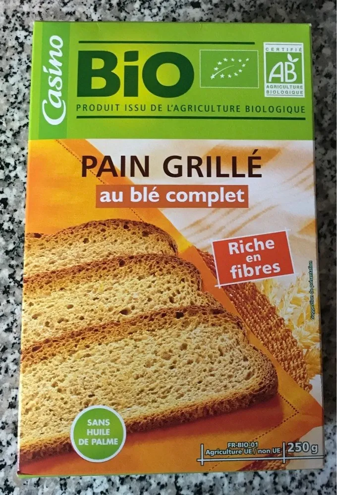 Pain grillé au blé complet