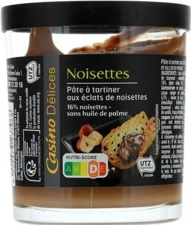 Noisettes Fine pâte à tartiner aux éclats de noisettes sans huile de palme