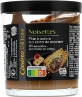 Noisettes Fine pâte à tartiner aux éclats de noisettes sans huile de palme