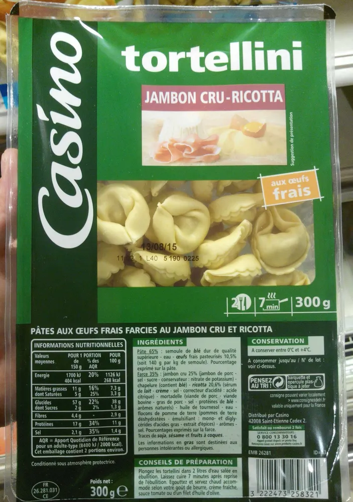 Tortellini jambon cru recette aux oeufs frais