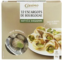 12 Escargots de Bourgogne Recette à la Bourguignonne Farce au beurre, ail et persil Belle grosseur
