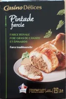 Pintade farcie foie gras et épinards