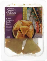 6 mini samossas poulet curry avec sauce aigre douce