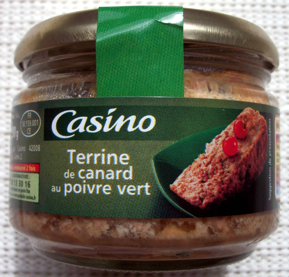 Terrine de canard au poivre vert
