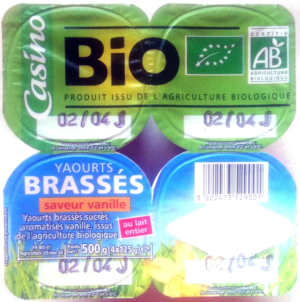 Yaourts brassés vanille BIO
